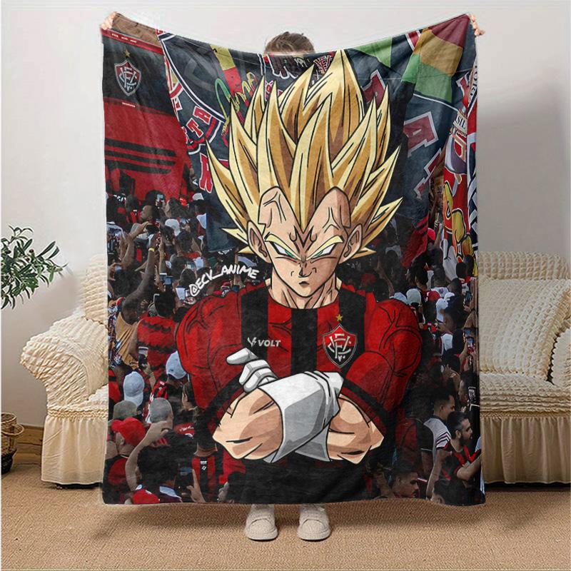 1pc Super Saiyan Stadium Flannel Blanket Soft Warm Throw Blanket for Bedroom Living Room Bed Travel Camping Picnic Gift. MT71501172