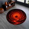 Vortex Lava Hole Round Area Rug Soft Non-Slip Floor Mat Fiery Red Orange Magma Whirlpool Illusion Pattern Carpet for Bedroom
