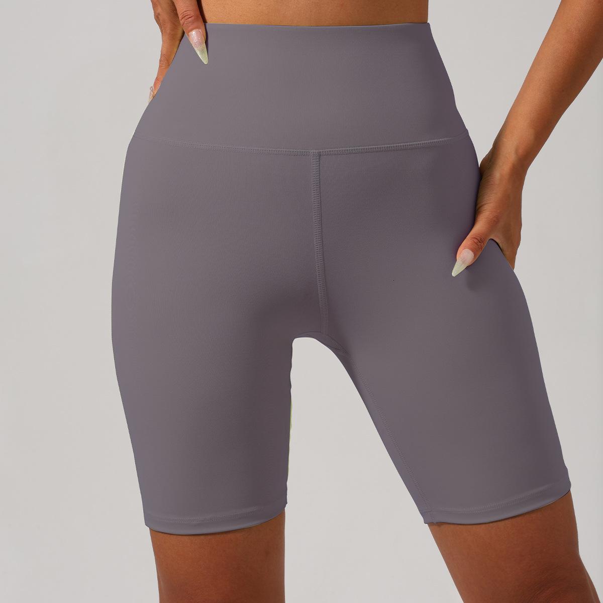 

Sports shorts [|] High waist nude with pockets yoga shorts women s five-point pants L фіолетовий