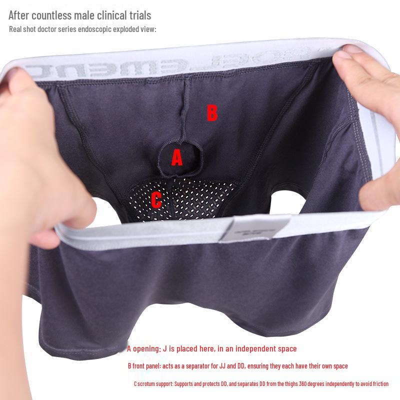 Herren Eis-Seide Mid-Rise Boxer Briefs mit Hodensackstütze