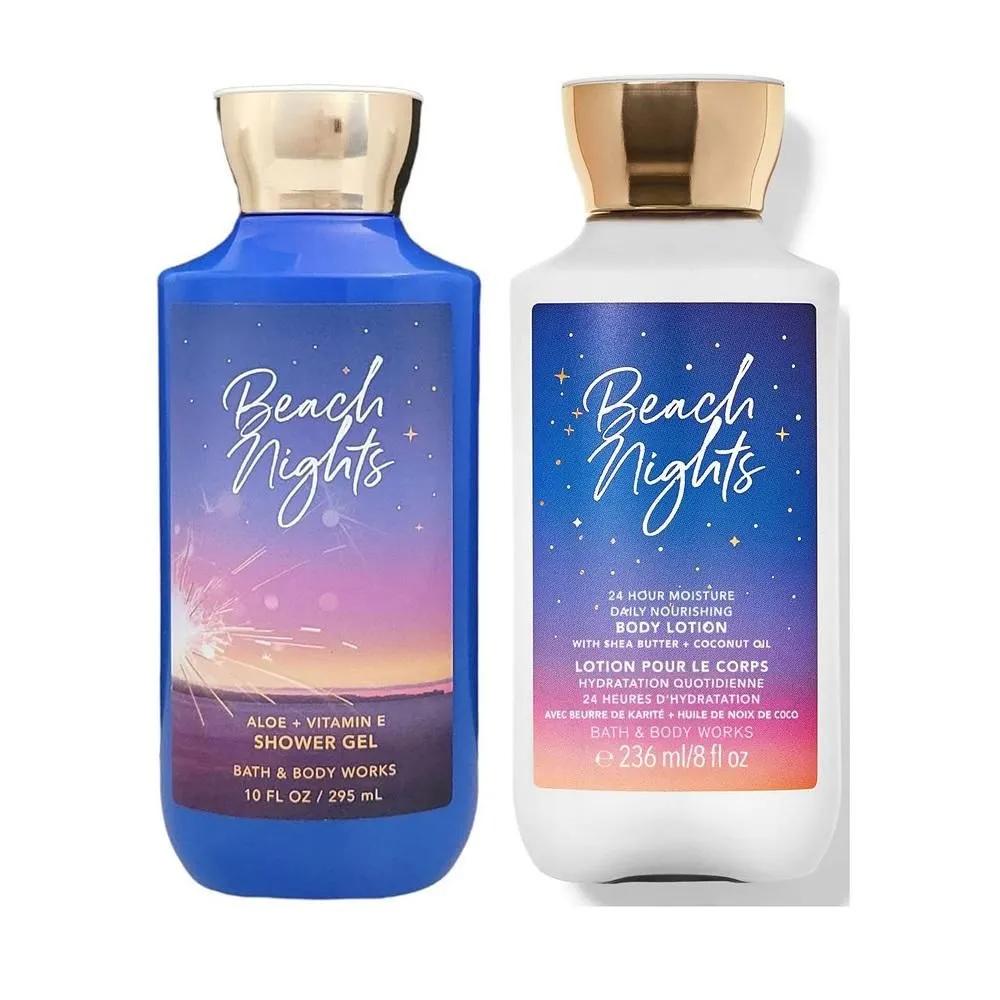 

Bath and Body Works Shower Gel 295ml + Body Lotion 236ml (1 each) Set Beach Night Bath and Body Works