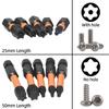 26Pcs Torx Chave de fenda Bit Segurança à prova de violação Chaves de fenda magnéticas Bits Broca Estrela Plum Sólida Chave de fenda oca 1/4 Hex S2