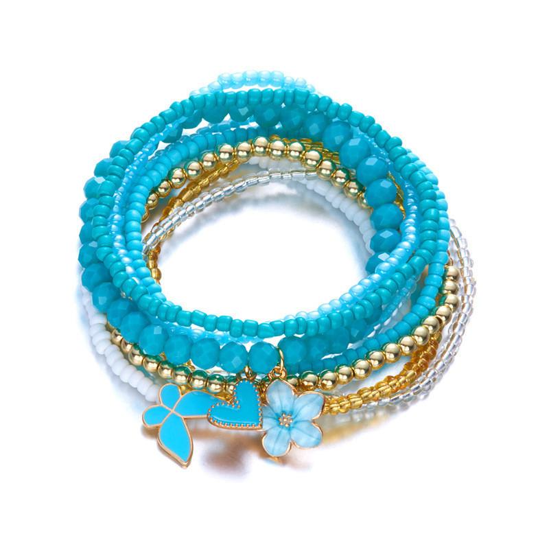 Boho Butterfly Charm Jewelry Set With Glass Beads For Womens Casual Style