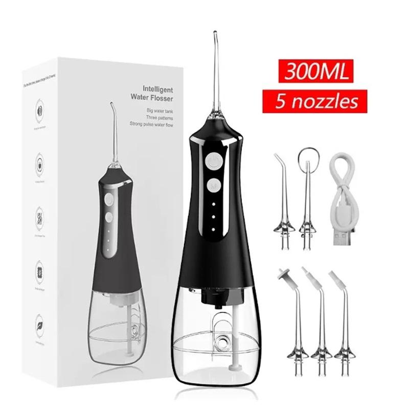 Water flosser, portable wireless mouthwash, powerful rechargeable dental floss, for dental care чёрный