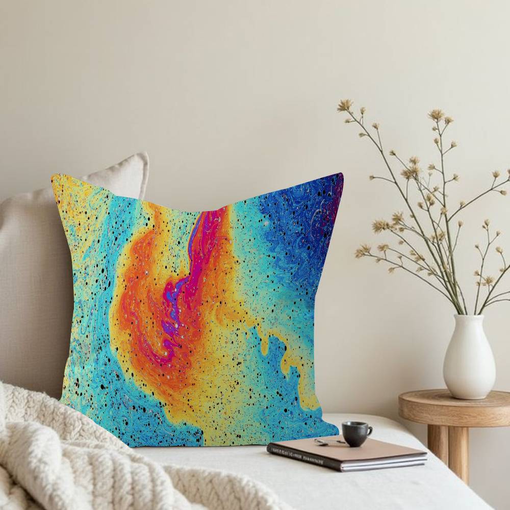 Colorful Paint Splash Pillow Gift Home Office Decoration Bedroom Sofa Car Cushion Cover case 45x45