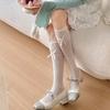 Fishnet Knee Highs Socks Meshes Socks Sweet Bowknot Tie Fishnets Tights Cosplays Costumes Sweet Tube Socks Stockings