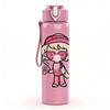 1PC Mask Girl Holding Bag 750ml Color Plastic Sports Water Bottle Leakproof Flip Straw Lid Suitable for Sports Office Home Use