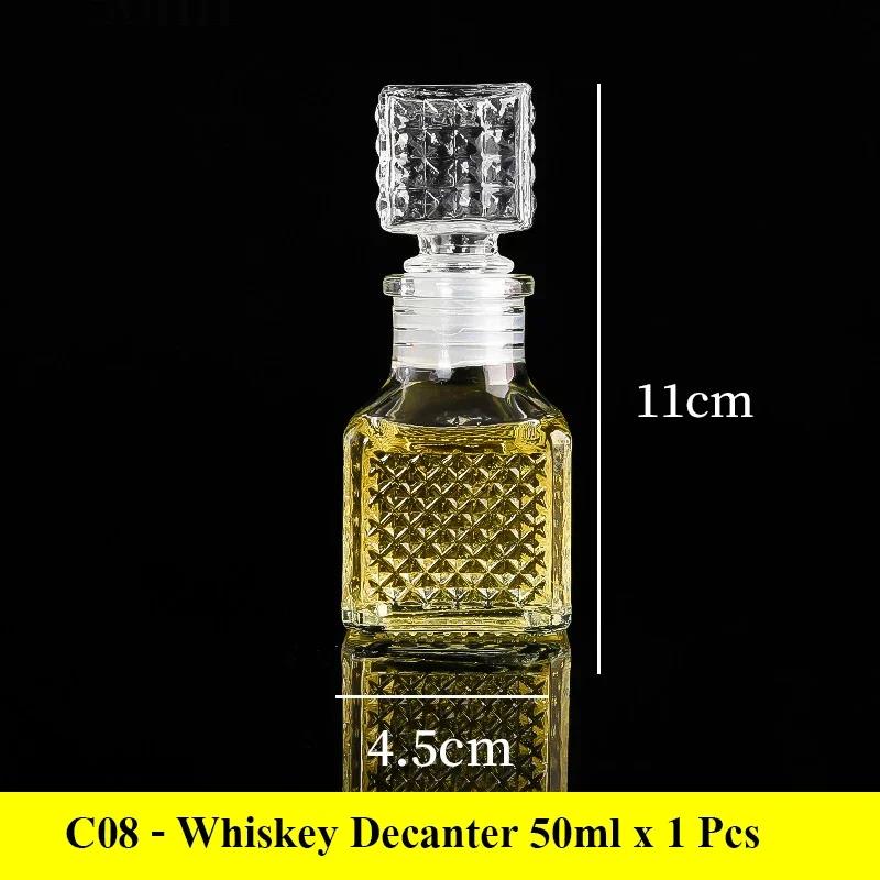 High End Transparent Glass Small Bottle 50/100ml Whiskey Mini Creative Red Bottle 5