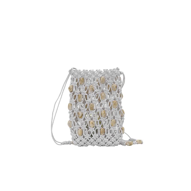 2026 New Shell Beaded Woven Drawstring Bag Handmade Macrame Crochet Shoulder Bag Summer Beach Vacati Crossbody Purse for Women