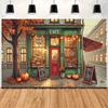 Plan 2D, 1 pièce d'arrière-plan projecteur café d'automne, table à gâteaux studio décoration de fête, événement de célébration en plein air