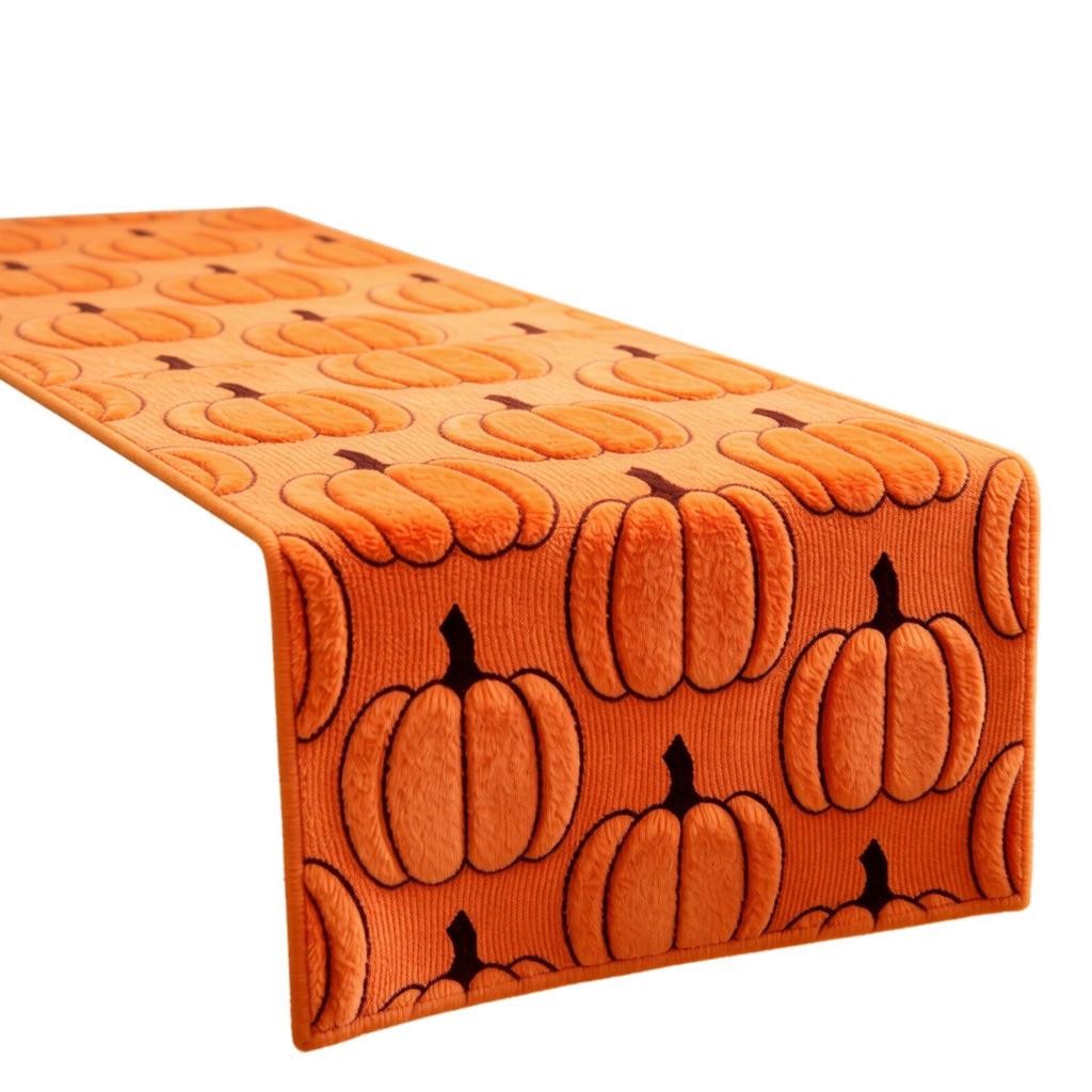 Halloween Pumpkin Embroidered Table Runner 183cm 33cm, Fall Table Decoration for Dining Table