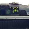1Pc Green Frog Jump Funny Vehicle Decal Sticker for Laptop Water Bottle Phone Car Truck Van Motorcycle - Vehicle Paint Window