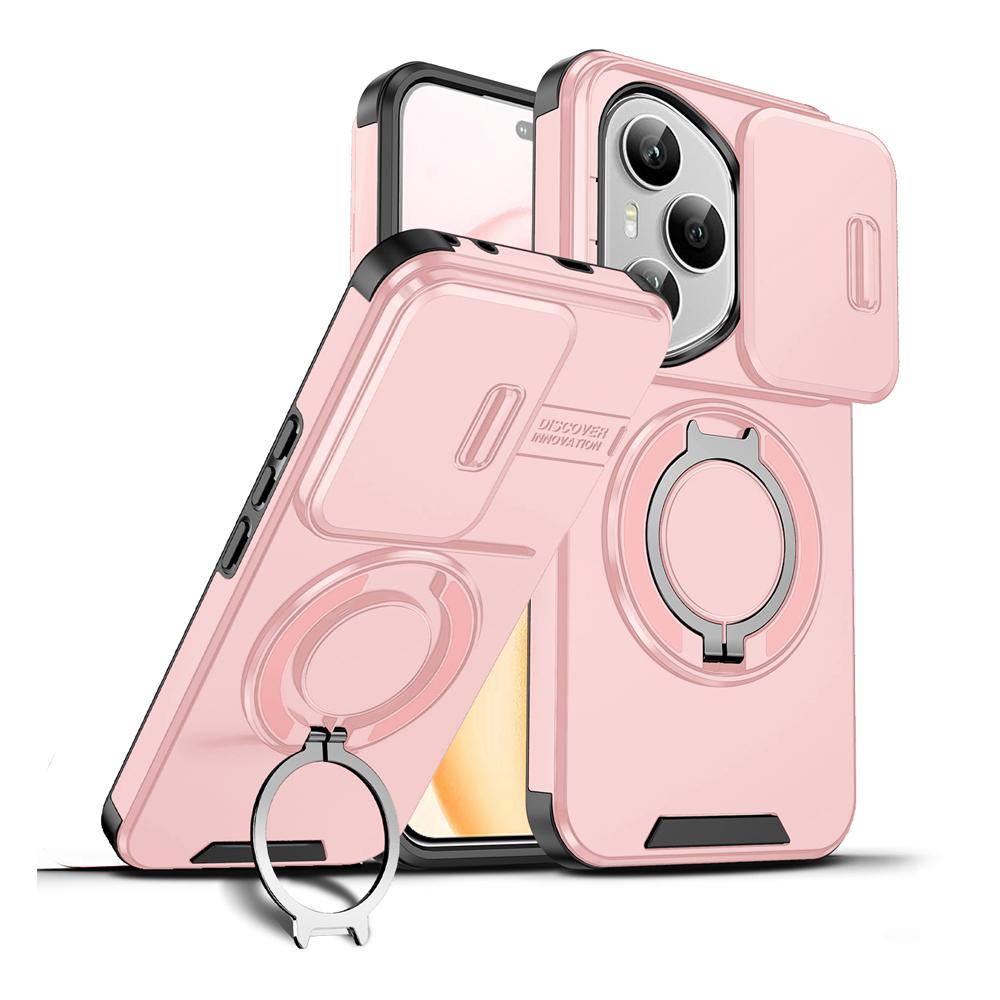 KEYSION 360° Ringständer Handyhülle für HONOR 400 Pro 5G Schiebkamera Schutz Magnetische Stoßfeste Rückabdeckung für Honor 400 5G