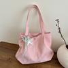 Women's Large Capacity Tote Bag 2026 New Trendy Korean Style Fashi Ins Single Shoulder Bucket Bag Minimalist Versatile