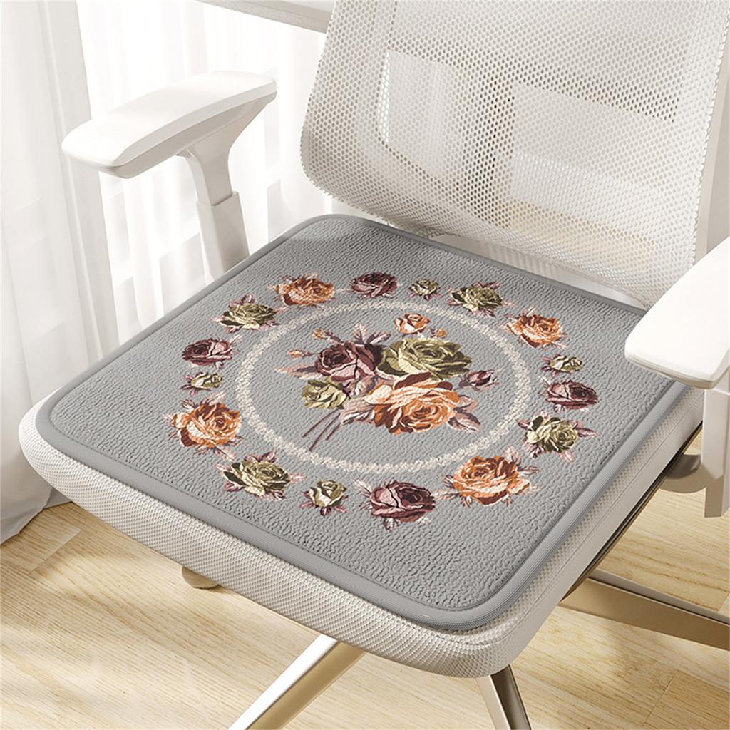 Breathable Memory Foam Chair Cushions Non Slip Flower Pattern Square Seat Pads for Comfort and Softness
