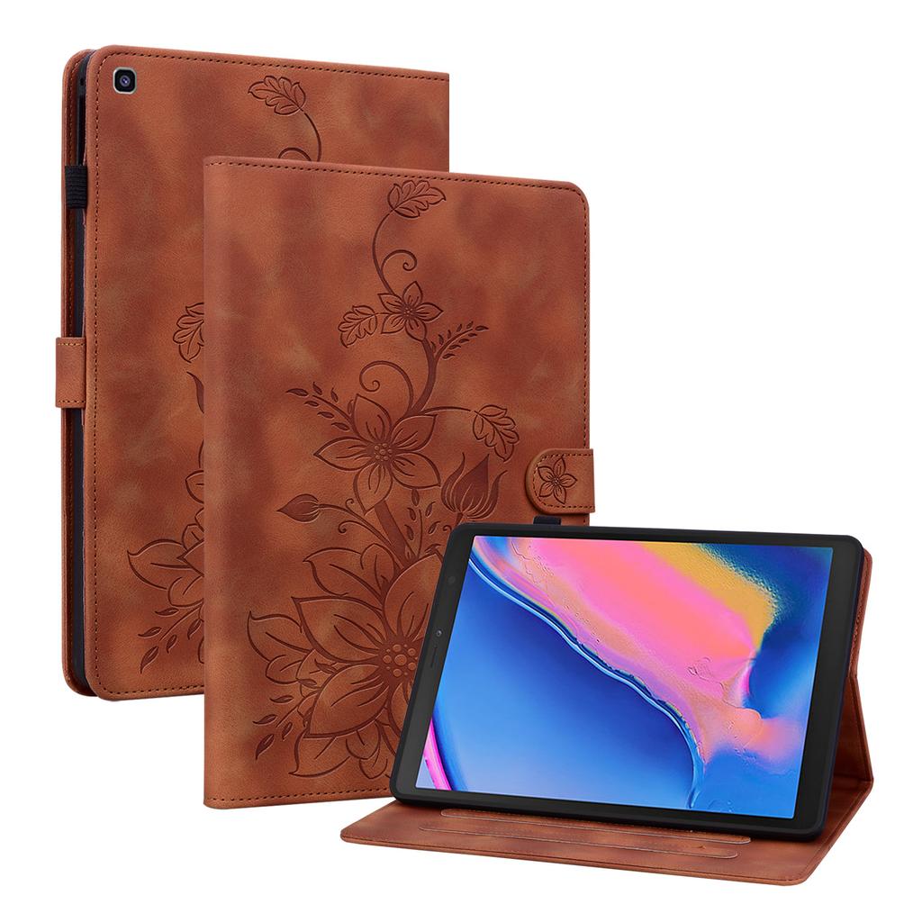 Pentru Samsung Galaxy Tab A 8.0 (2019) (SM-T290 (Wi-Fi),SM-T295 (LTE)).Husă pentru tabletă din piele PU, cu design floral rafinat în relief