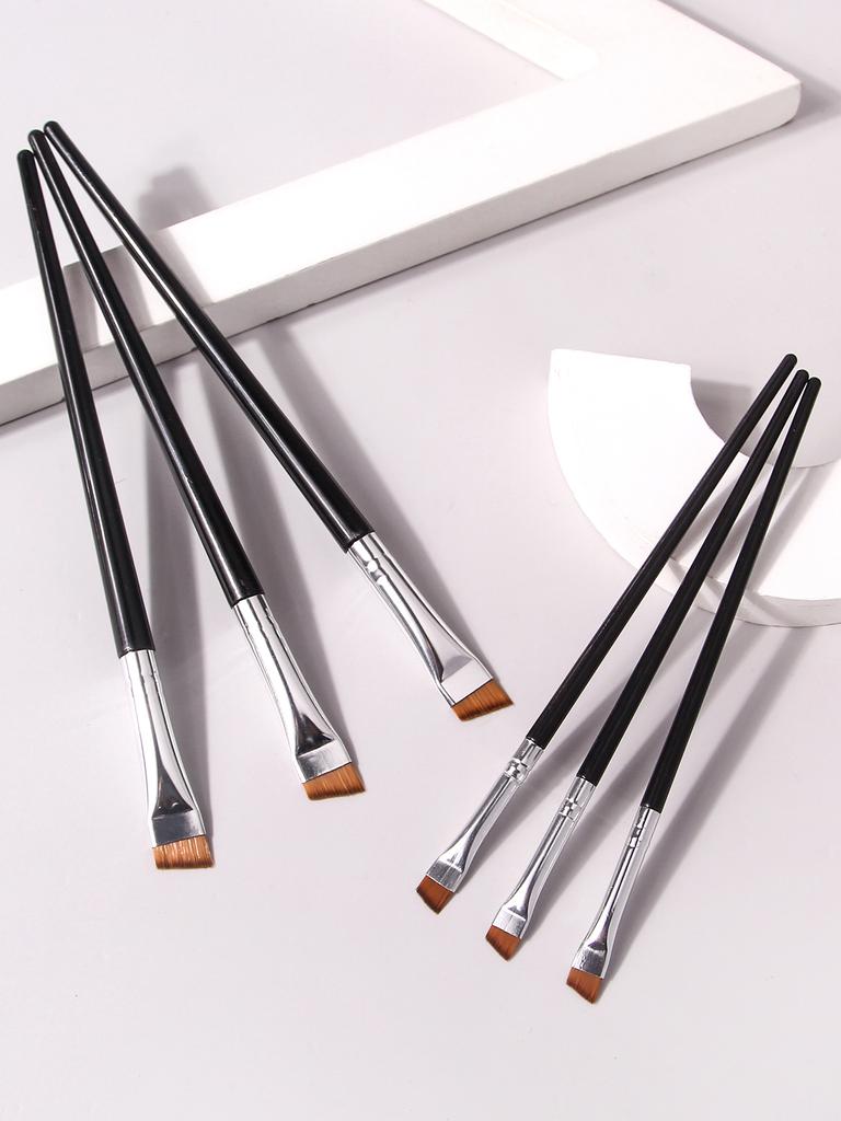 6 Pcs popular eye makeup brush high-end ultra-fine thin bevel brush eyeliner brush eyebrow dyeing beauty makeup tools