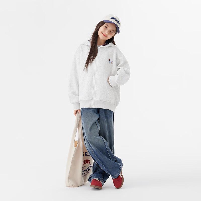 Zuoxi Girls' Plaid Dog Patchwork Hooded Sweatshirt