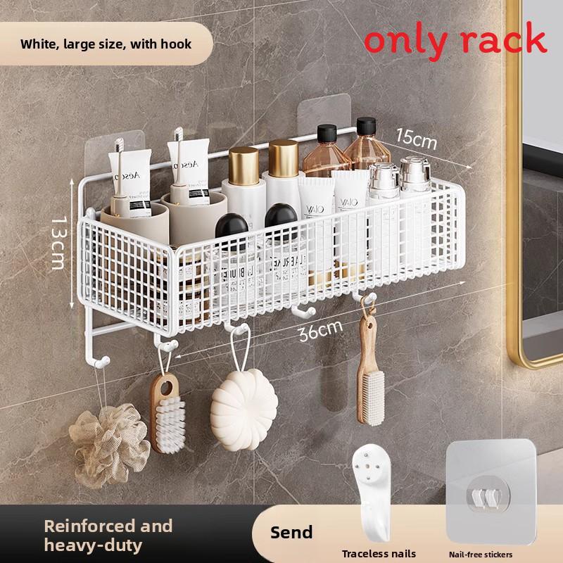Modern Minimalist Bathroom Wall Shelf With Carbon Steel Material For Storage And Organization