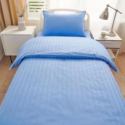Medical Grade 3-Piece Bedding Set - Blue Satin Stripe