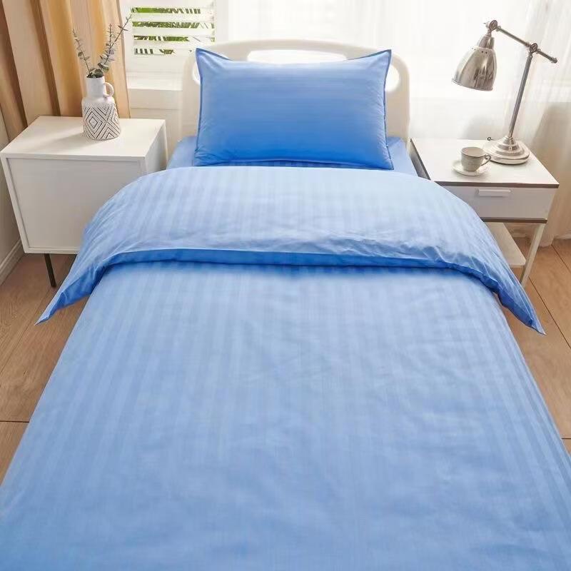 

Pure Cotton Blue Satin Stripe Hospital Bedding Set