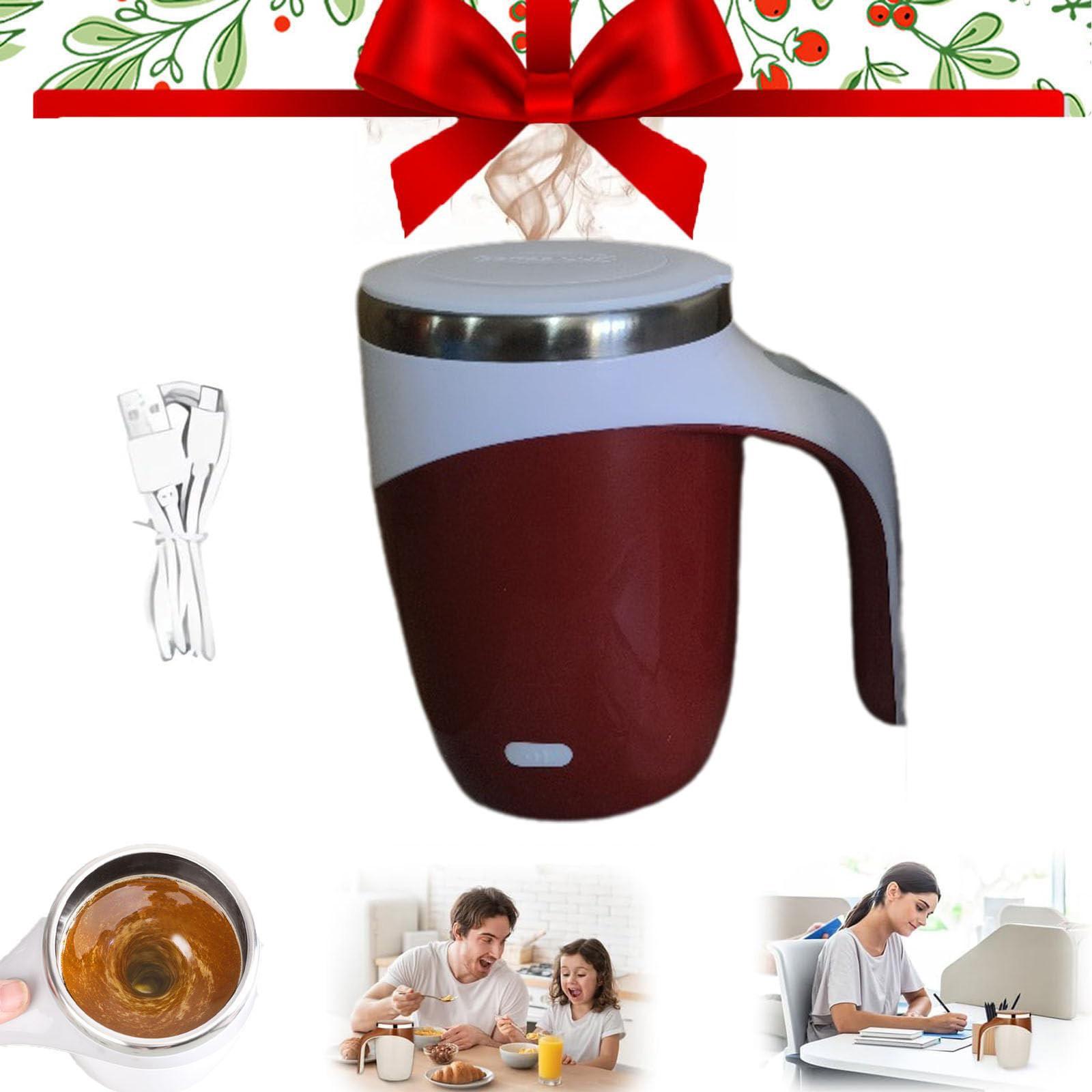 

Кофейная кружка с автоматическим перемешиванием, электрическая чашка для смешивания на 380 мл/13 унций, изолированные вращающиеся чашки из нержавеющей стали для протеинового шоколадного молока One Size