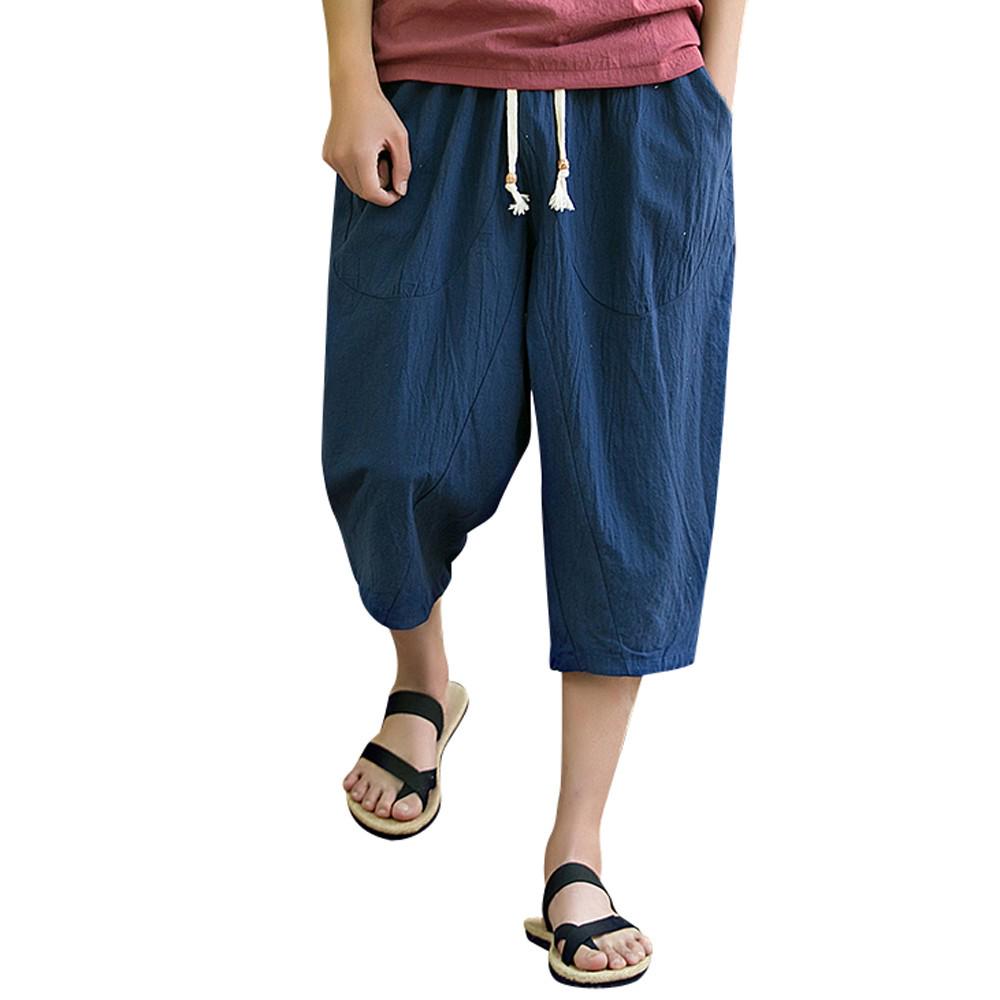 PASATO Mens Casual Slim Sports Pants Ankle-Length Linen Trousers Baggy Harem Pants Trousers PASATO Mens Casual Slim Sports Pants Ankle-Length Linen Trousers Baggy Harem Pants Trousers
