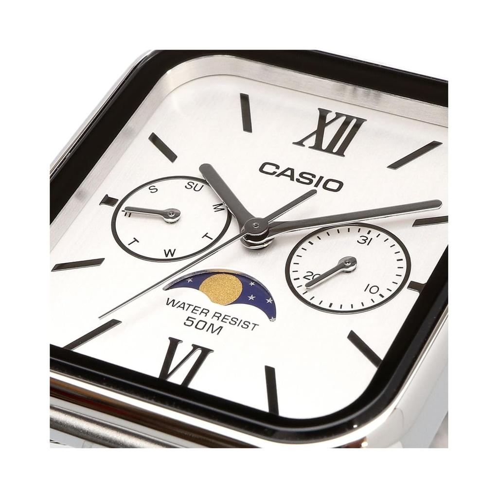 Casio Standard Moon Phase Analog Men's Wristwatch MTP-M3 Series Overseas Model, Bracelet Type