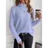 Autumn and Winter Women's Solid Colour Sweater High Neck Pullover Loose Solid Colour High Neck Sweater