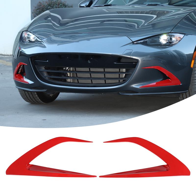 2 PCs ABS Carbon Fiber Car Front Bumper Side Air Intake Grille Decorative Frame Auto Accessories Suitable for Mazda MX-5 2016+