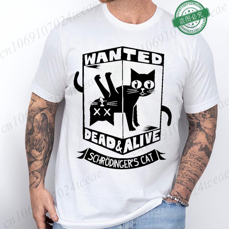 Men's Summer Casual Shirt Funny Cat Escape Plan Science Design T-Shirt Men's Physics Science Nerd Geek Short Sleeve T-Shirt Tops