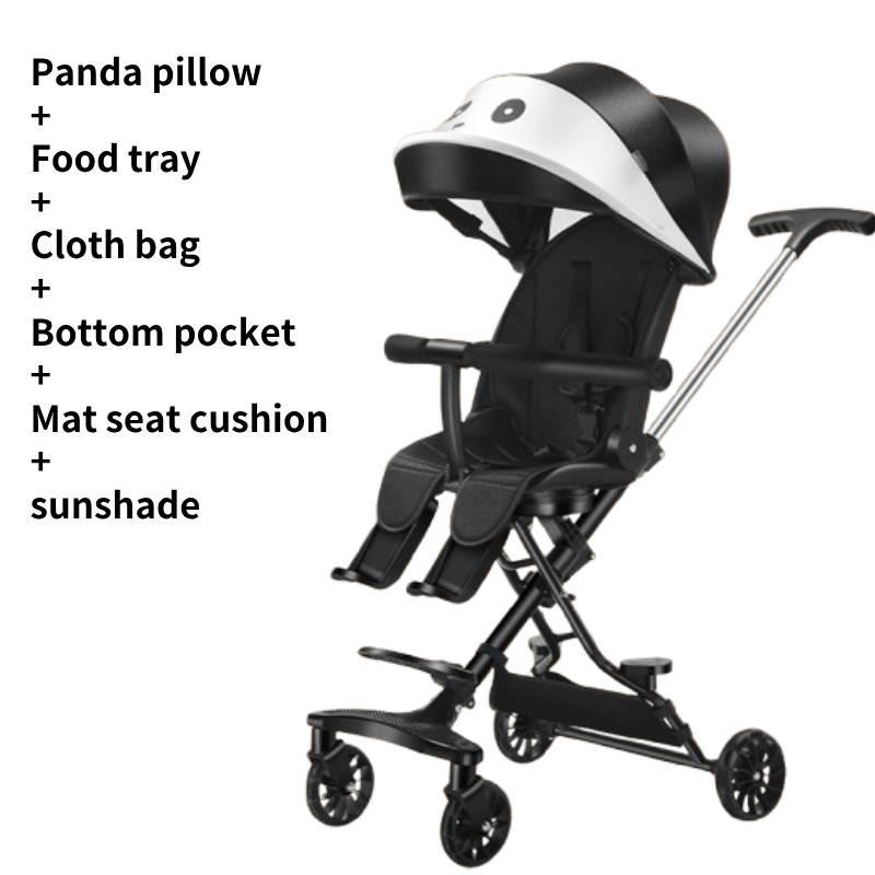 Wheeled Four Collapsible Baby Stroller Lightweight Foldable Seat Convertible