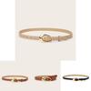 Simple Solid Color Gold Buckle Decoration Women Casual Belt For Autumn Outfit Enhancement