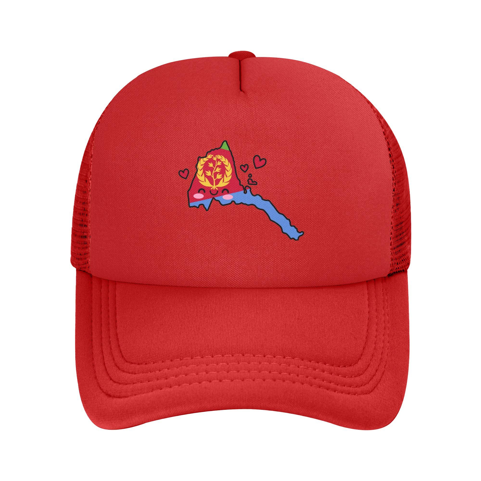 Eritrea Flag Map Smile with Love Casquette Unisex Outdoor Hats Adjustable Sun Cap Casual Baseball Caps One Size