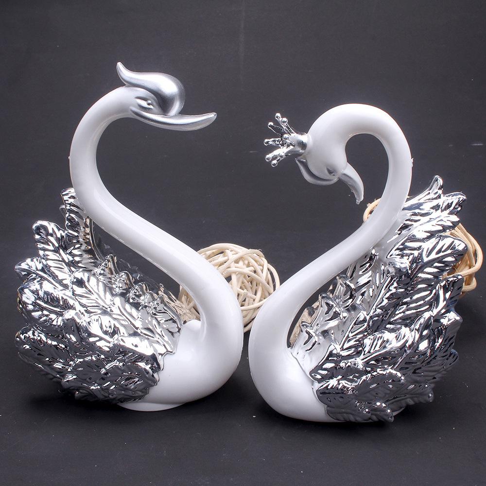Mini Cigno Coppia Modello Figurina Da Collezione Interno Auto Decorazione Torta Nuziale Regalo di Nozze per Ospite Accessori per la Casa