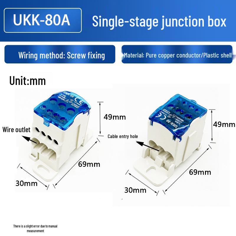 High Current Multi-Out DIN Rail Single-Pole Distribution Box: UKK 80A, 125A, 160A, 250A, 400A, 500A