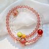 6Mm High Quality Retro Natural Strawberry Crystal Tiger Eye Stone Beeswax White Crystal Design Bracelet Bracelet