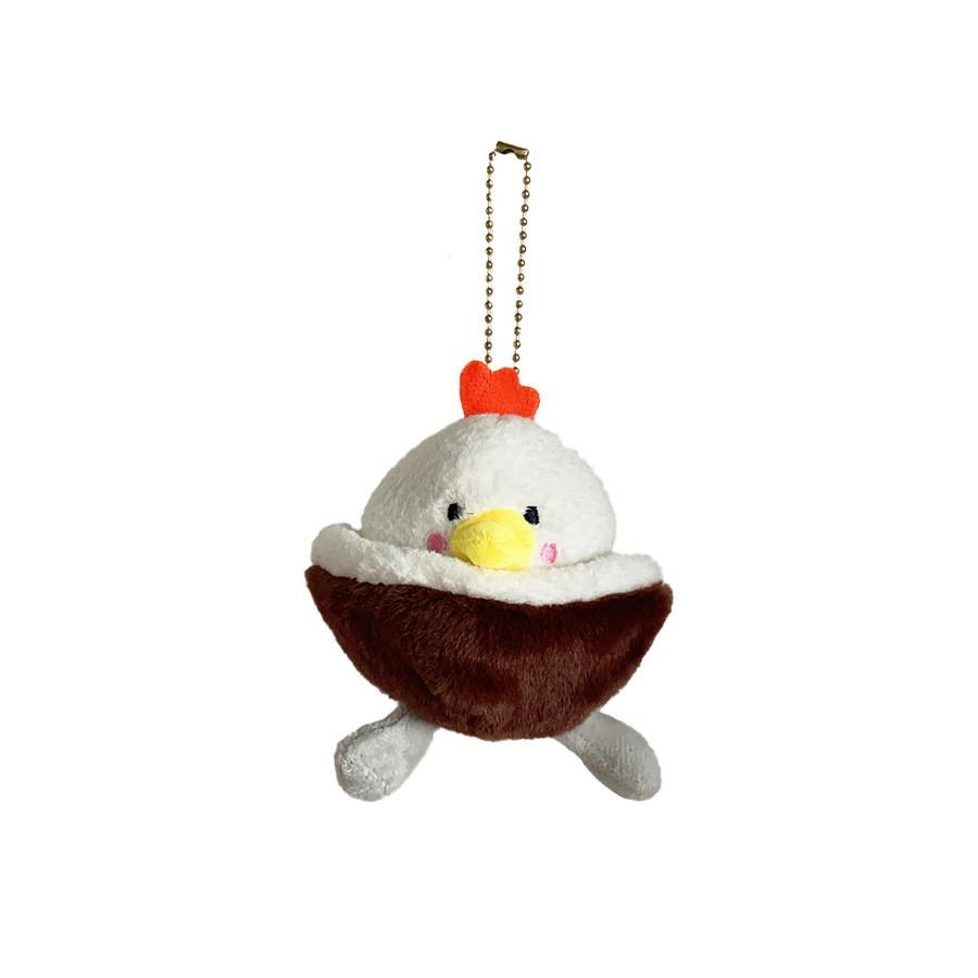 Plush Chicken Coconut Character Doll With Hanging Decor For Collection And Play