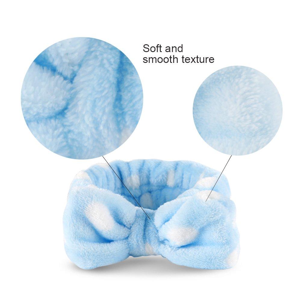 Spa-Stirnband mit Schleife, Haarband für Damen und Mädchen, Gesichts-Make-up, Kopfband aus weichem Korallenvlies, Kopfwickel für Dusche, Waschen, Gesicht, Hautpflege, Turban-Haar-Accessoires
