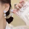 Fresh Forest Blue Drip Glaze Flower Crystal Fringe Earrings Fairy Like Sweet And Versatile Women Earrings