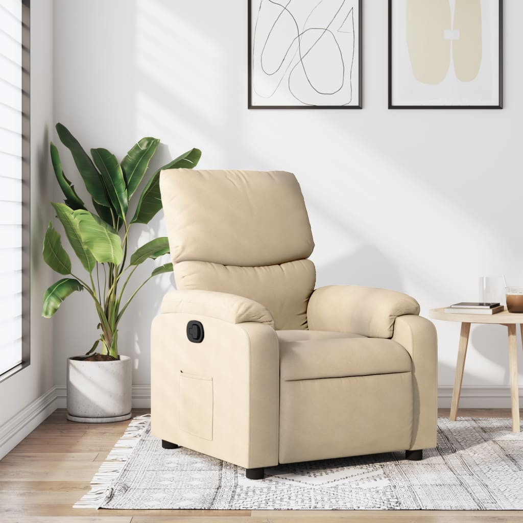 Relaxation Armchair Cream Fabric