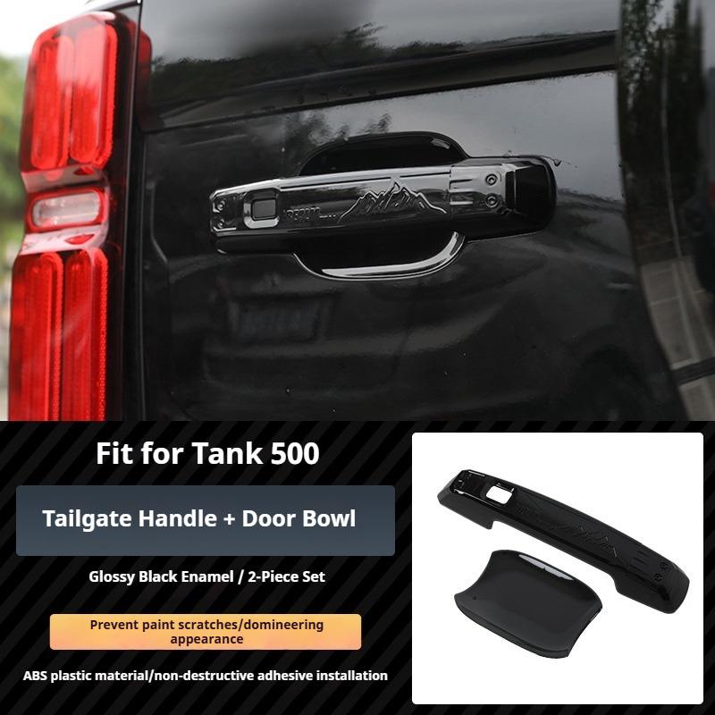 For GWM Tank 500 Hi4-T Car Door Handle Sticker Door Bowl Decorative Sticker Protect The Original Car From Scratching Accessories