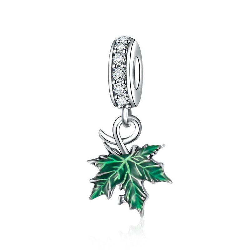 New Copper Fluorescent Purple Butterfly Flower Key Leaf Charm Bead Diy Pendant Fit For Original Diy Bracelet Women'S Jewelry