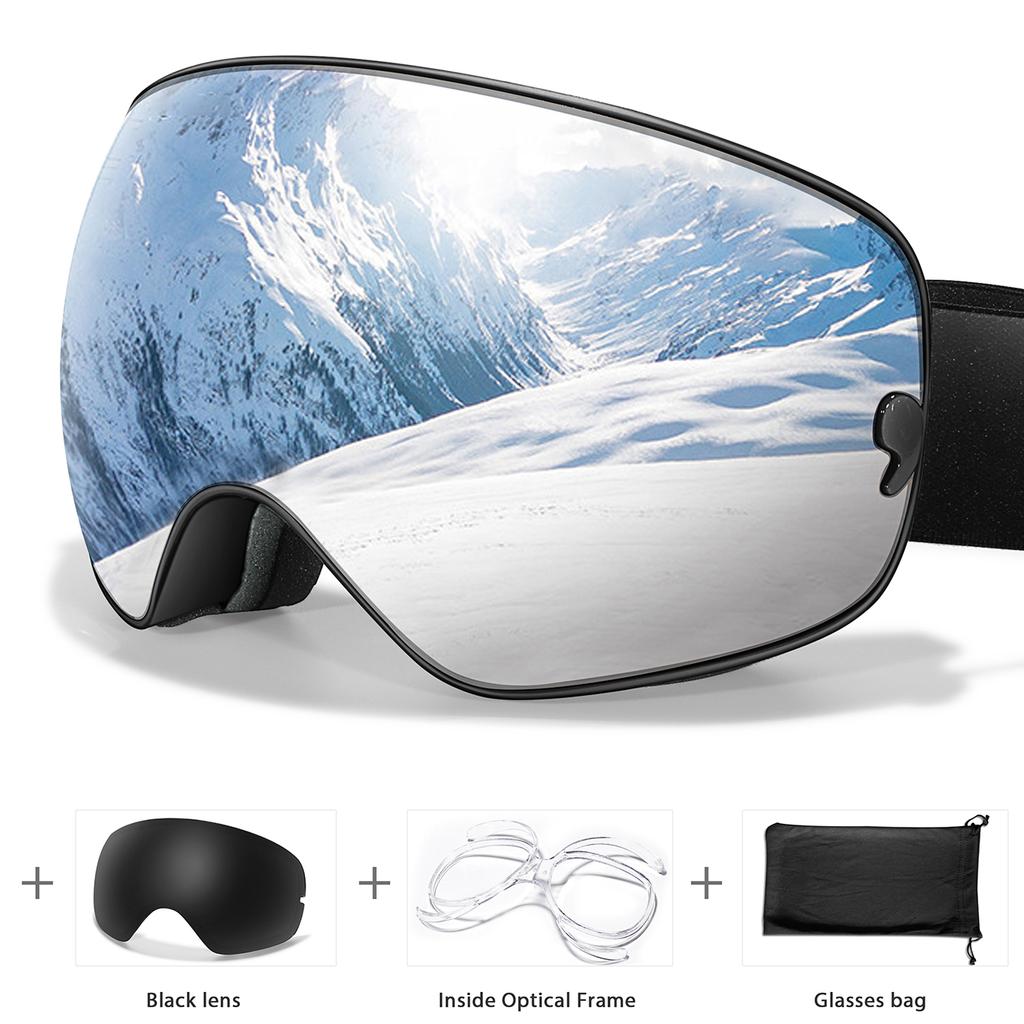 Ski Goggles Men Women Outdoor Sports Anti-fog Snowboarding Snowmobile Glasses UV400 Charngeable Lens Teen Charistmas Cycling