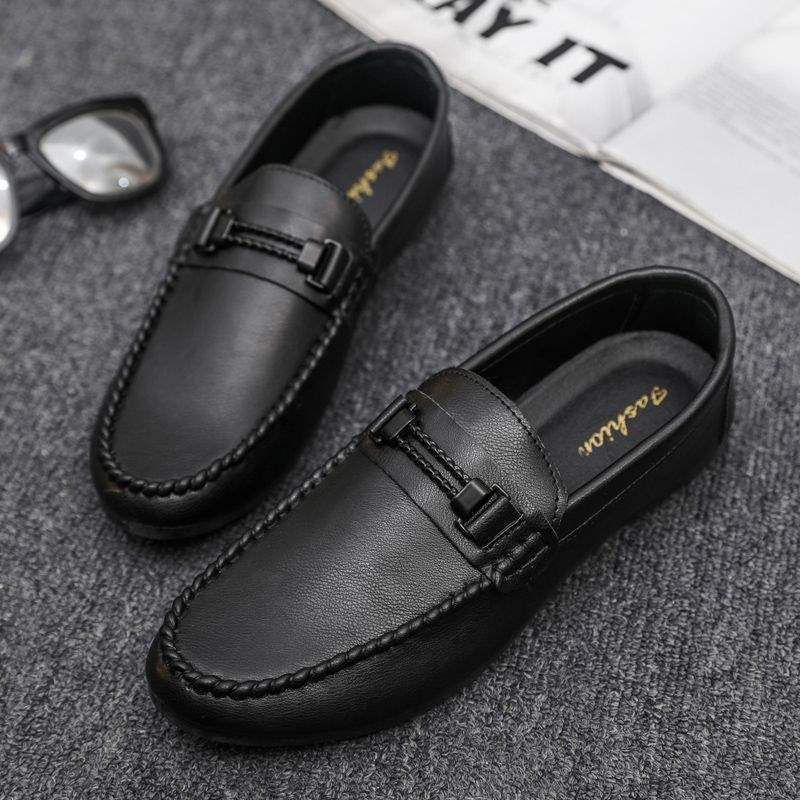 Dress Trend Autumn Lightweight Men's Loafers Doudou Shoes Simple Korean Version Non-slip Men's Shoes Small Leather Shoes Thick-soled Breathable