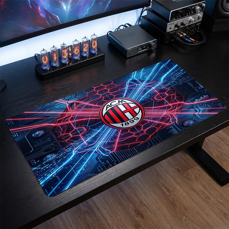 Tappetino per Mouse Grande Stampato AC Milan, Tappetino Morbido in Gomma Antiscivolo per Scrivania da Gioco per Ufficio Laptop Computer Decorazione