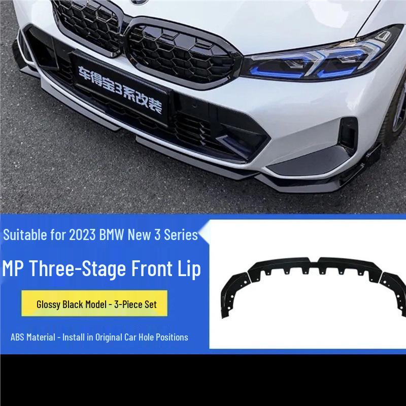BMW 2023 New 3 Series MP Style Front Lip Bumper, Bright Black