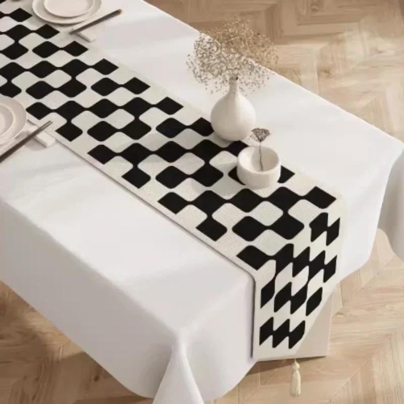 Cotton  Linen Tea Table Decoration Table Flag Light Luxury High-end Cover Cloth Dinner Side Cabinet Countertop Cushion Cloth