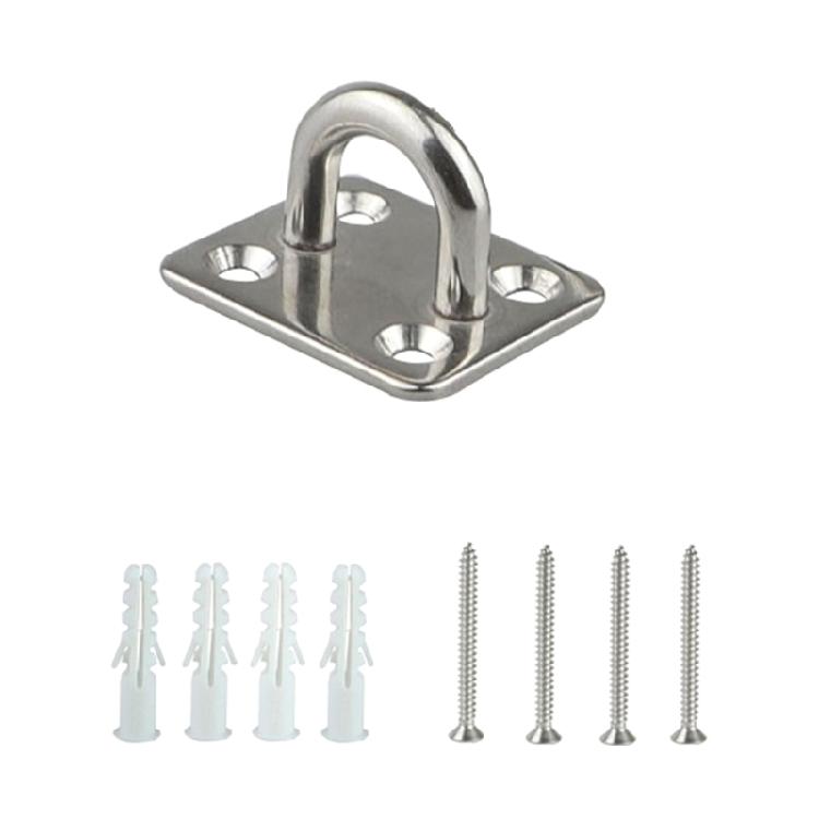 Marine Grade Stainless Steel Mounting Eye Plates Corrosion Resistant Wall Deck Hardware for Sails Tarps Gym Bags