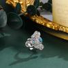 Exquisite Retro Bohemian Elephant Turquoise Ring – Hot-Selling European and American Style